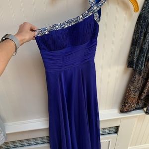 Jovani Royal Blue Embellished Prom Gown